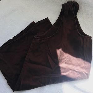 brown silk tank top